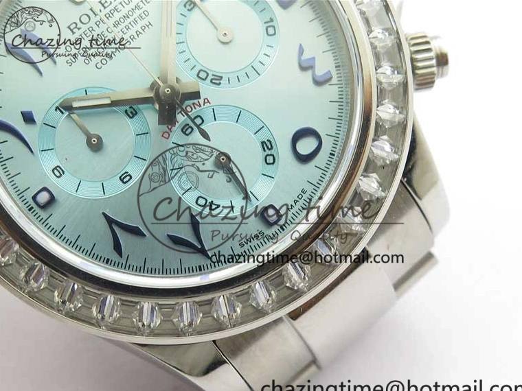 MiroTime 0423 Thermal Daytona 116506 Middle East Edition Bp Maker Best Edition Ice Blue Blue Arabic Dial Diam Bezel On SS Bracelet A 2895